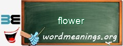 WordMeaning blackboard for flower